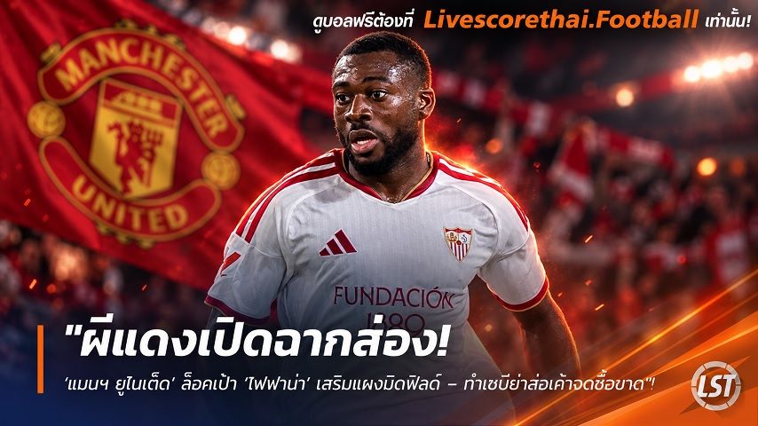 ข่าวฟุตบอล livescorethai.football วันจันทร์ ที่ 5 ตุลาคม 2569 : "ผีแดงเปิดฉากส่อง! ‘แมนฯ ยูไนเต็ด’ ล็อคเป้า ‘โฟฟาน่า’ เสริมแผงมิดฟิลด์ – ทำเซบีย่าส่อเค้าอดซื้อขาด"!